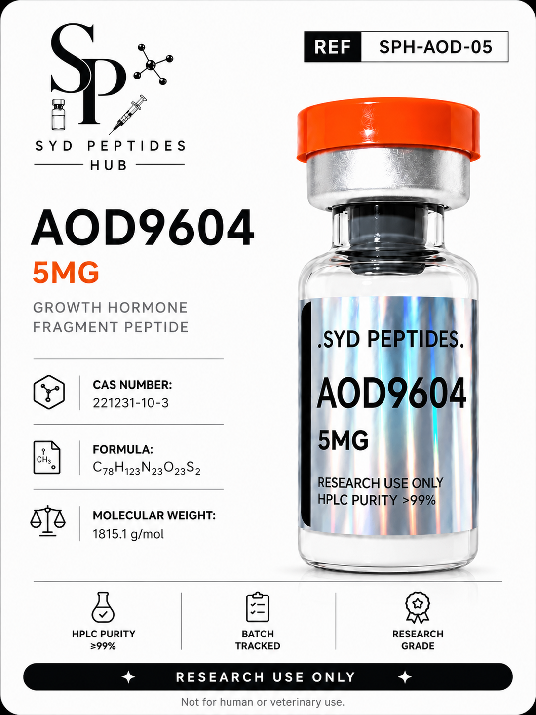aod9604 5mg AOD-9604 Peptide for Research Produced using quality AOD 9604 Peptide 10mg &